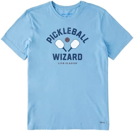Животът Е Красив. Мъжки t-shirt Pickleball Wizard SS Crusher Tee, Готино е Синьо, XX-Large