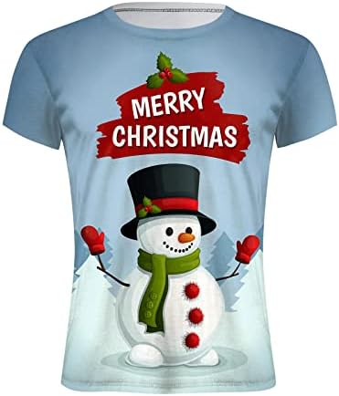 XXBR Мъжки тениски С коледните принтом Дядо Коледа, Солдатские Блузи с къс ръкав, Забавни Коледни графични вечерни