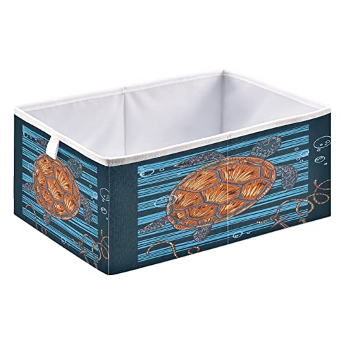 Кутия за съхранение на кубчета с морска Костенурка, Сгъваеми кутии за съхранение, Водоустойчив кош за играчки, органайзер