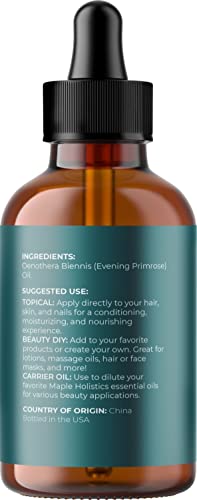 Чисто масло от вечерна иглика за кожата - Натурален овлажнител, студено пресовано за лице и Хранително масло за коса