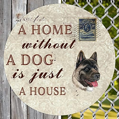 Забавно Куче-Метална Лидице Табела с Надпис Къща Без Куче-това е просто Къща, Антични Кръгла Закачалка за домашни любимци с един