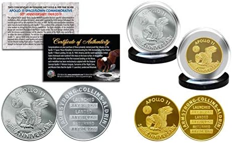 Аполо-11 на 50-годишнината. Набор от възпоменателни медали Човек в космоса Робинс от 2 части