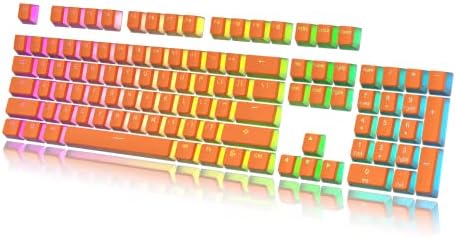 Набор от клавиатури кепета HK Gaming Pudding | Набор от клавиши Doubleshot PBT | Пълен комплект от клавиши, с профил OEM 108 | ANSI US-Layout | за механична клавиатура | е Съвместим с Cherry MX, Gateron
