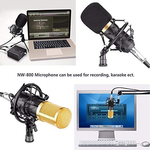 Комплект професионално конденсаторного микрофон UXZDX: Микрофон за компютър + Ударное планина + Пенопластовый