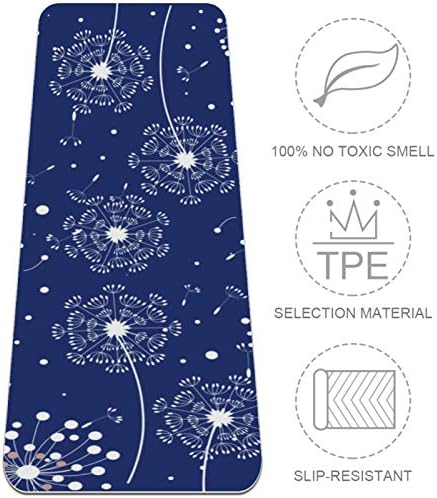Siebzeh Тъмно Синьо килимче за йога с шарките на глухарче Премиум-клас, в екологично Чист Гумена подложка за здраве
