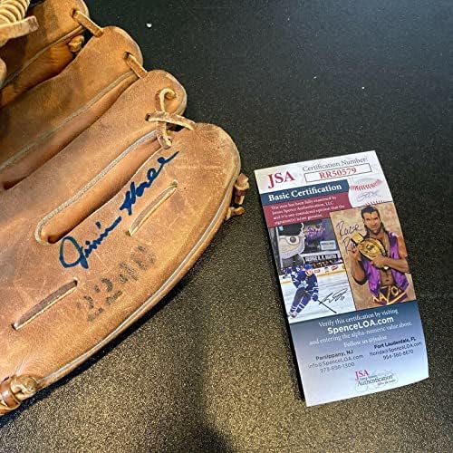 Бейзболна ръкавица с автограф на Джими Хол 1960-те години, модел бейзболна ръкавица 1969 г., Chicago Cubs JSA COA