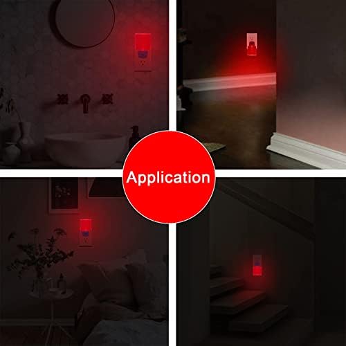 U4GLORY Червени Ночники, 2 бр, лека нощ червен цвят с капацитет 0,5 W с датчик от здрач до зори, автоматично включване/изключване, led лека нощ, - Вградени в стената, Перфектн?