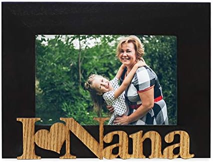 Рамка за снимки Исаак Jacobs Wood Sentiments I Love Nana, Подарък за снимки за Наны, на баби, на Семейството, На маса,