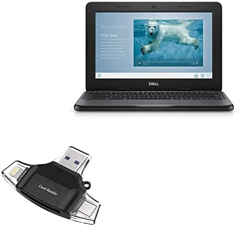 Смарт притурка на BoxWave, който е съвместим с Dell Chromebook 11 3100 (P29T) - Устройство за четене на SD карти AllReader,