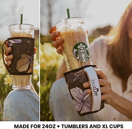 Чаша за топла кафе GoCuff с лед за Многократна употреба ръкави Неопреновый изолатор с дръжка за приготвяне на студени и топли напитки, Съвместима с чаши Starbucks – Royal Тиг
