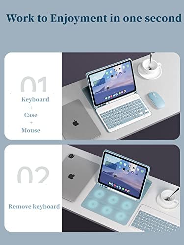AnMengXinLing Прекрасен калъф-клавиатура за iPad 10.2 за iPad 9th / 8th / 7th поколение, калъф-клавиатура за iPad 10.2
