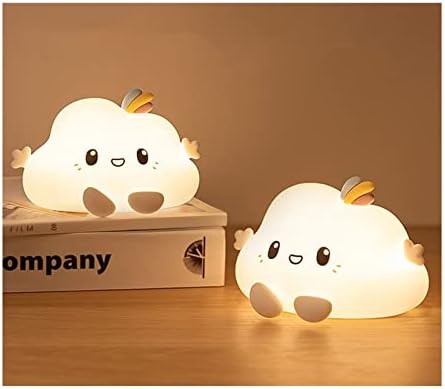 MAXBA Home Gifts Сладък Cartoony Led нощна светлина с Облаците, Мек Силикон сензорен лампа с Дистанционно Управление за Детска Спалня (Цвят: Актуализирани модели, размер: USB)