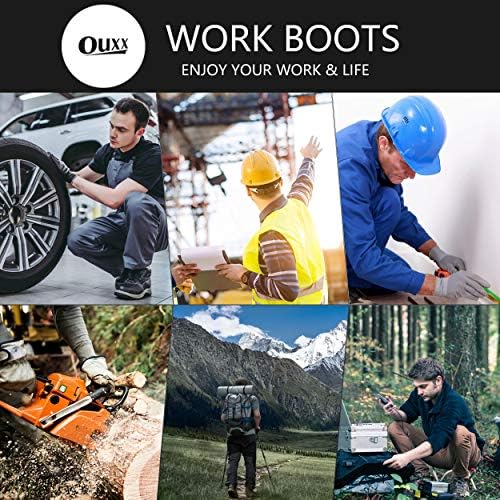 Работни обувки OUXX за мъже, Водоустойчиви обувки от неплъзгащи гумена кожа YKK цип със стоманени пръсти, устойчиви