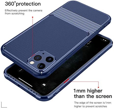 INSOLKIDON е Съвместим с iPhone 11 Pro Max Калъф TPU Мека Задния Капак от Въглеродни Влакна, Защитната Обвивка на Телефона