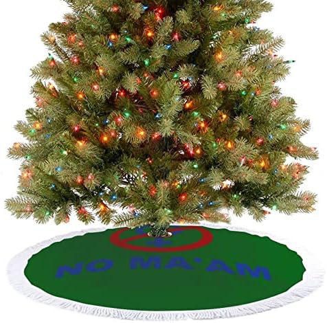 НЕ ГОСПОЖО Коледно Дърво Мат Пола Дърво Базовата Кутията с Пискюли за Празнични Партита, Коледни Украси 48 x48