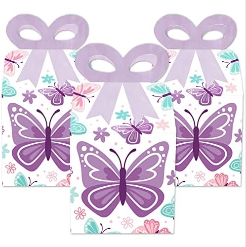 Голяма точка щастие, красива пеперуда - Квадратни подаръчни кутии за подаръци - Цветни кутии за детската душа или banta