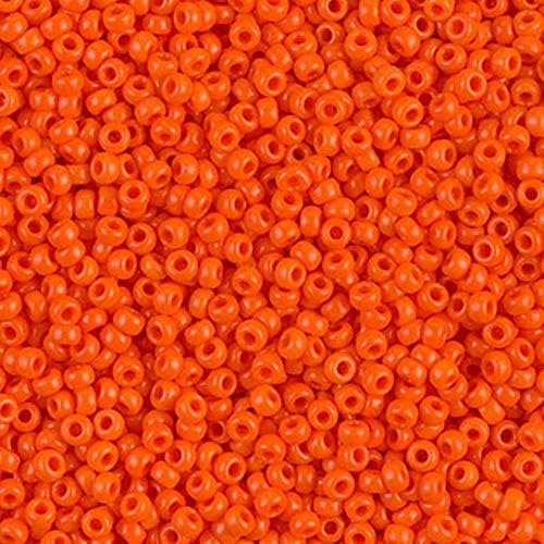 Оранжеви Непрозрачни Японски Кръгли Мъниста рокайль от Японски Стъкло Miyuki 11/0, на Около 24 Грама, 5-инчов Тръба