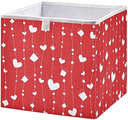 Кошница За Съхранение на Сърца На Св. Валентин, Правоъгълна Сгъваема Кутия За Играчки, Голям Сандък за детски Играчки,
