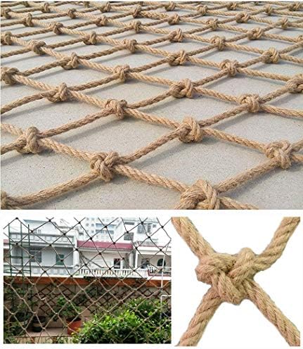 Защитна мрежа от падане за детска котки, 1 × 3 М. (3,3 х 10 фута) Мрежа за Катерене по растенията Мрежа От пеньковой Въже