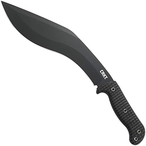 Нож CRKT KUK с фиксирано острие: Нож от въглеродна стомана с напълно Извито острие Tang Kukri, дръжка, отлитой под налягане, и обвивка от полиестер 2742