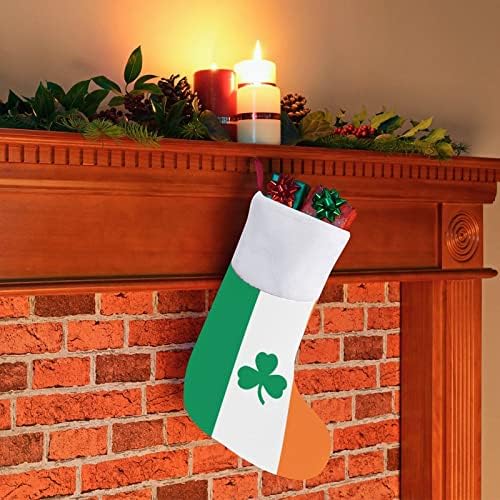 Ирландия Детелина Детелина Флаг Коледни Окачени чорапи Чорапи за Коледно Камина Празничен Начало Декор