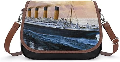 Ретро Титаник Известната Старата Историческа Женствена Чанта През Рамо, Кожена Чанта През Рамо, Преносима Чанта-Тоут,