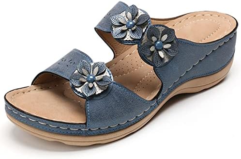 HonpraD/ Дамски Сандали в Етнически стил и Артистична Ежедневни Плажни обувки С отворени пръсти, Чехли на Танкетке, Обувки