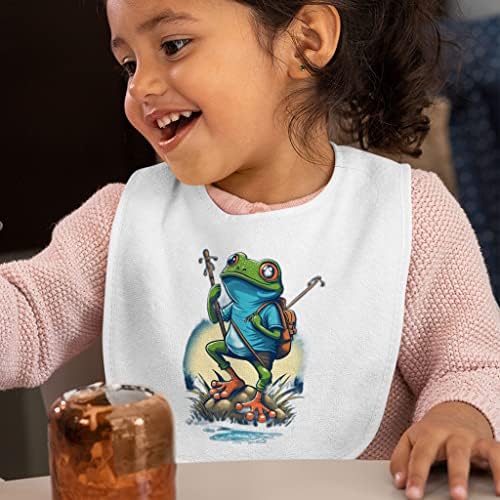 Детски Престилки Adventure Frog - Графични Престилки за Хранене на бебето - Печатни престилки за хранене