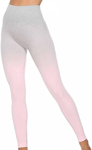 Гамаши Наклон цвят за жени, Упражнения за стягане на задните части, Гамаши, с висока талия, Тънки Еластични Стегнати панталони