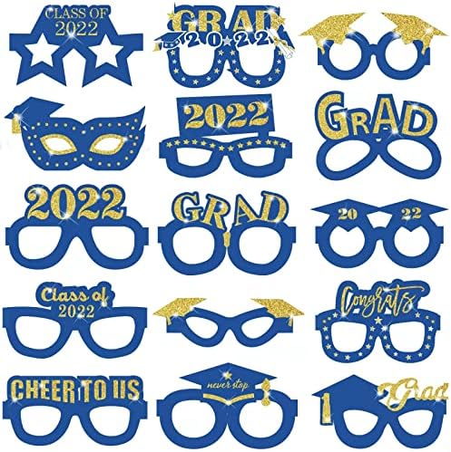 2022 Синьо и Златно Набор от Бижута за Бала, Поздравительный Банер За Завършилите, Окачени Къдрите, Балони,