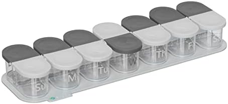 Седмичен сортировач таблетки Sagely Smart XL | Лесен за използване Голям Седмичен органайзер за таблетки | Преносим