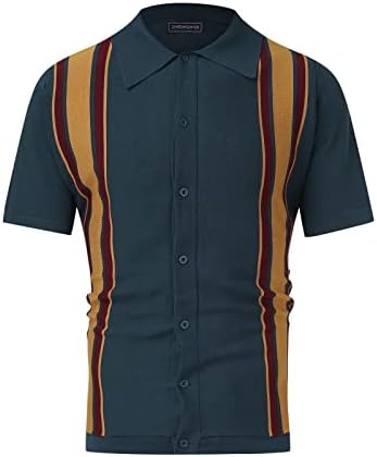 2023 Нова Мъжки Пролетно-Лятна Модерен Бизнес Риза с Ивици За Отдих, Тениска, Коледна риза
