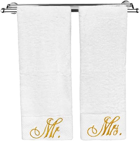 Модерен Дизайн, Подаръци за г-н и г-жа Двойка Бродирани кърпи за миене на съдове - Подаръци за Годишнина от сватба,