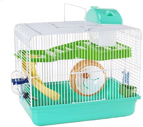 Cagemart Хамстер Звездица На Мишката, 2 Нива, Игри Къща Клетка Дължината На Пързалка (Зелена)