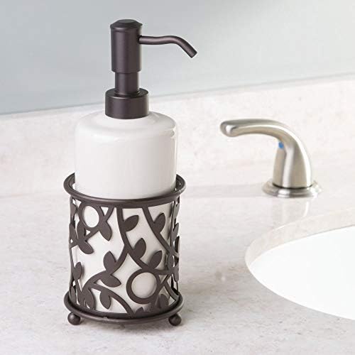 Керамични помпа-опаковка сапун IDesign, The Vine Collection - 13 грама, 3,5 x 3,5 x 8,75, Ванилията и Бронз