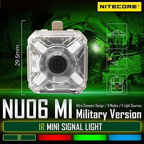 Nitecore NU06 MI (NU06MI) 4 Източник на светлина IR-Инфрачервен Тактически Сигнален фенер Сигурност USB-C Налобный