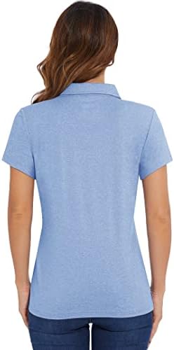 Дамска Тениска-Поло MAGCOMSEN за голф С Къс ръкав UPF 50 +, бързо съхнещи Поло блузи С яка, Лека Спортна риза