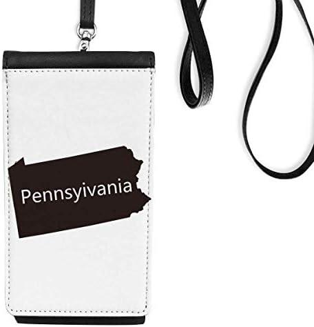 Пенсилвания, САЩ Схемата за Карти на Телефона в Чантата си Портфейл Окачен Мобилен Калъф Черен Джоба