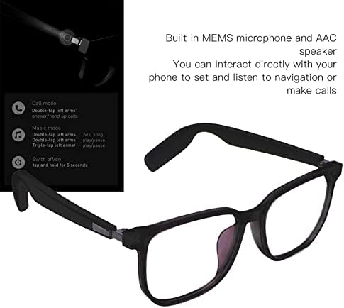 Музикални очила Bluetooth с Отворен Ухо, Интелигентен Сензор за Тялото, хендсфри, Двойни Батерии с Голям Капацитет,
