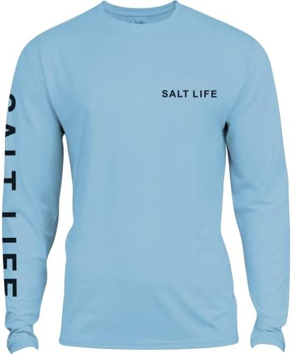 Тениска Salt Life Youth Daniele Буря Performance с дълъг ръкав, Синьо небе Хедър, X-Large