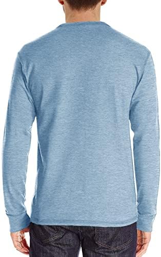 Мъжки Ежедневни Ризи Henley с Дълъг ръкав, Модни Класическа Риза Slim Fit, Памучен Базова Тениска Копчета с Джоб