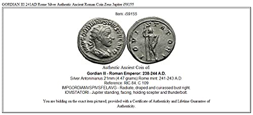 1 ТОВА ГОРДИАН III 241 година Н.хр. Рим, Истински Древната римска Деноминация_в_дискрипции Добри