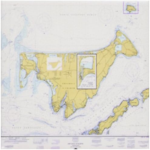 Триизмерен печат на Морската карта на лозето на марта лозе - Влакчета за керамични плочки, комплект от 4 броя (CST_214258_3)