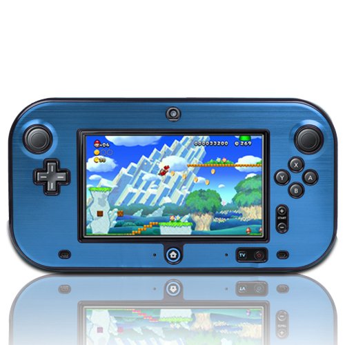 CE Compass Син Твърд Алуминиев Кожен Калъф За Nintendo Wii U Gamepad Дистанционно Управление