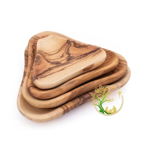 Комплект Чинии от Маслиново дърво | Сервировочных Чинии | Дървена Чиния Комплект Чинии, ръчно изработени от Маслиново дърво за