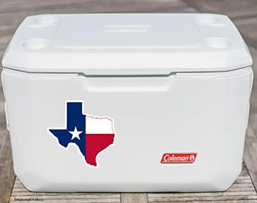Imperial Vibes | 2 Опаковки Стикери с флага на Тексас в формата на хартата на Тексас, Стикер на прозореца на колата,