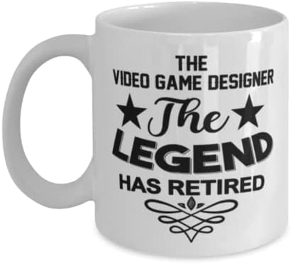 Дизайнерска Чаша за игри, Легендата се пенсионирах, Нови Уникални Идеи за Подаръци за Дизайнер на видео игри, Чаена Чаша,