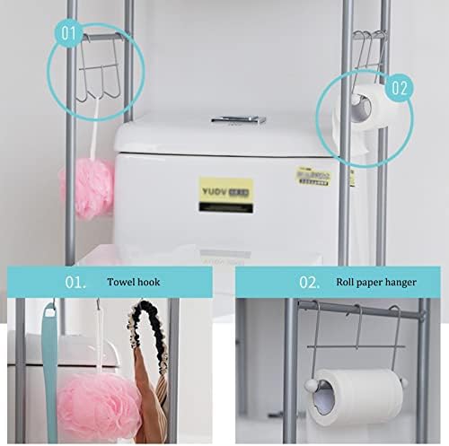 Рамки за съхранение на перални машини BKGDO, Подова Поставка над Тоалетна, Кръгла Тръба от Лъскава Ковано Желязо, Стойка