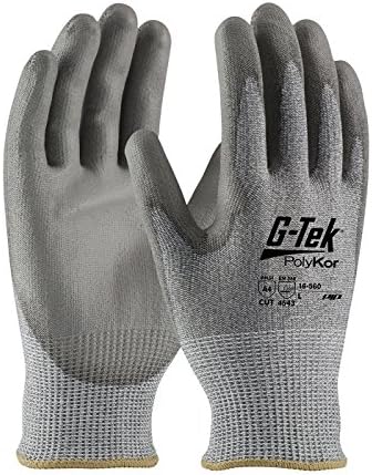 G-Tek PolyKor Безпроблемна трикотажная ръкавица от смес PolyKor с антиоксидантна полиуретанова боя с покритие, осигуряващо
