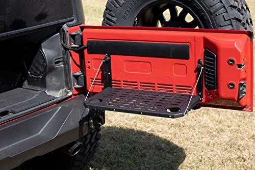 Сгъваема масичка на задната врата на багажника Rough Country 2007-2018 Jeep Wrangler JK - 10630 , Черен